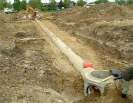 Der freigelegte Regenwasserkanal Beimoor Süd